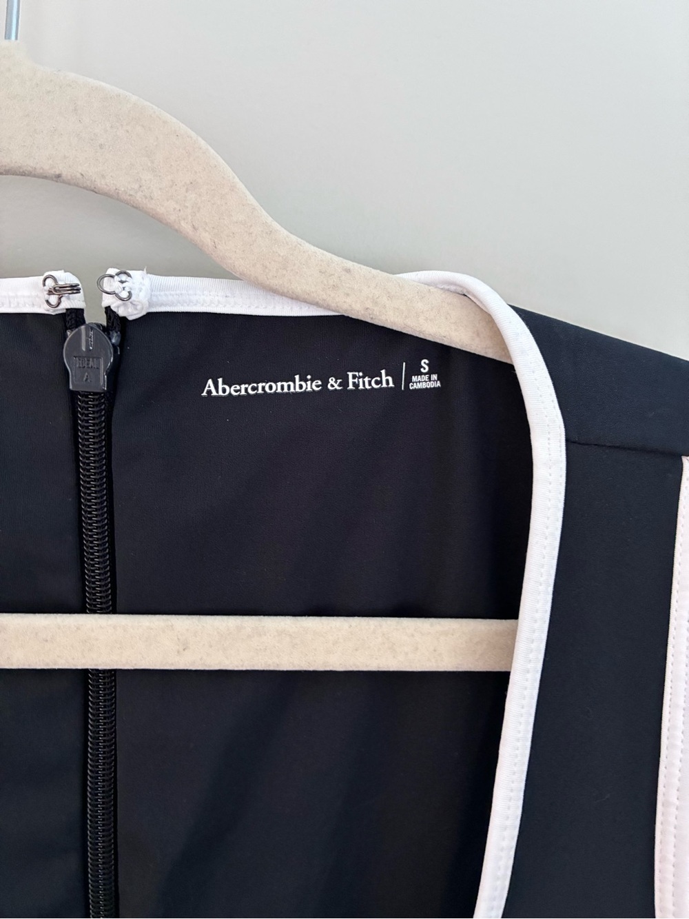 Abercrombie & Fitch Black Vest with White Piping